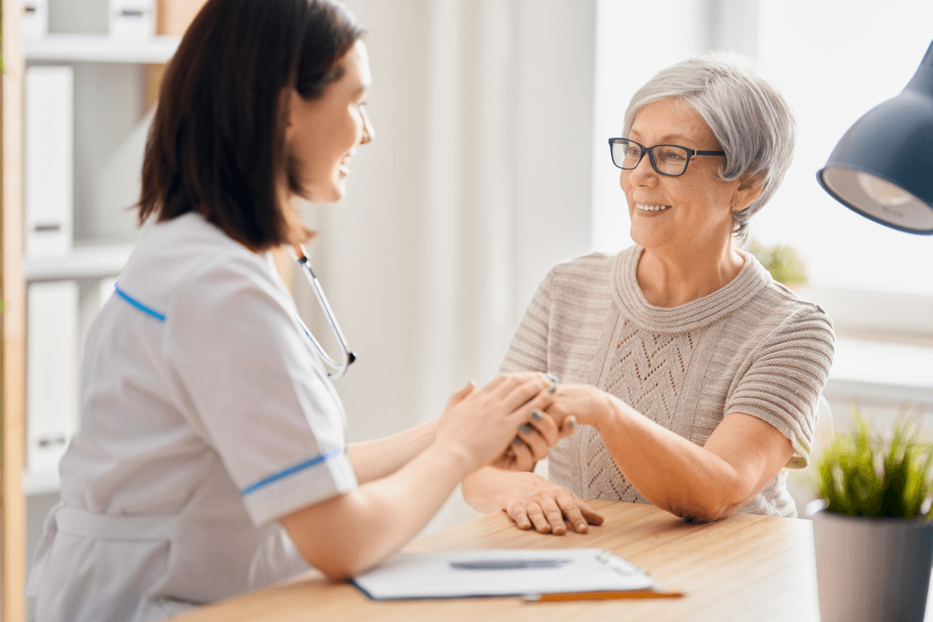 A doctor providing care for her patient
